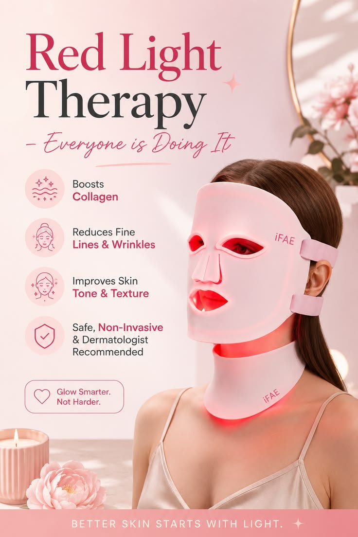 GlowRitual™ LED Light Therapy Face Mask – At-Home Self-Care Glow Routine
